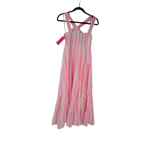 Lilly Pulitzer Jenette Halter Maxi Havana Pink Sails & Stripes Seersucker 00 NWT - Picture 5 of 12